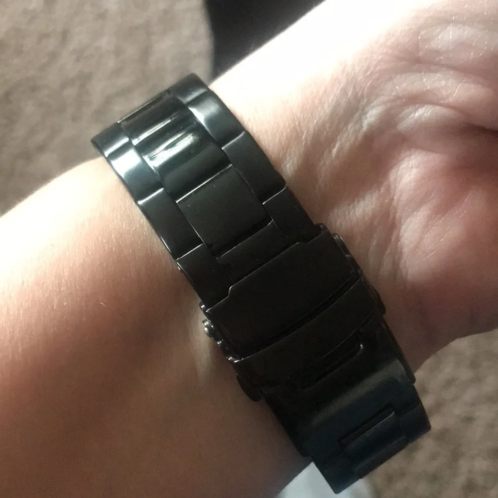 So & Co black dial black stainless steel band divers watch NIB